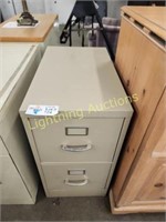 BEIGE TWO DRAWER FILING CABINET