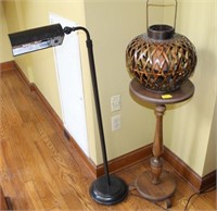 CANDLE STAND, FLOOR LAMP AND CANDLE BASKET