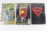 (3) Superman Comic Book Lot Death of Superman
