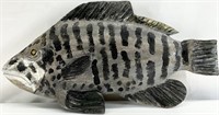 Hand Carved Painted Fish Sculpture