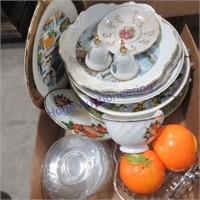 Fancy plates, clear glass, S&P sets