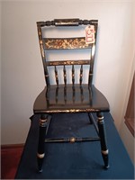 Black Laquered Early American Chair.