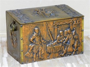 Fine European Copper and Brass Clad Wooden Box.