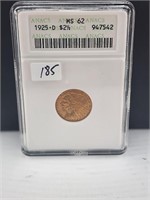 1925-D $2.50 Gold Indian ANACS MS62