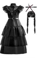 ($39) Girls Black Halloween Dress Up Long,130