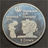 Silver Montreal Olympic $5 (24.3Gm) Coin