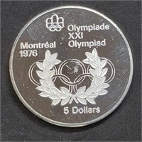 Silver Montreal Olympic $5 (24.2Gm) Coin