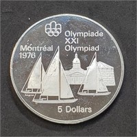 Silver Montreal Olympic $5 (24.5Gm) Coin