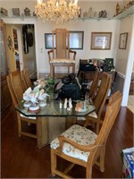 BURLINGTON GLASS TOP DINING TABLE & CHAIRS