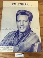 Vintage Elvis Presley "I'm Yours" Sheet Music