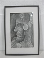 16"x 11" Framed Native American Prison Art