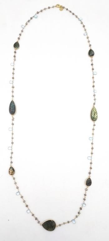 (KC) Sterling Silver Topaz & Laboradorite Necklace