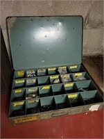 24 Bin Metal Storage w/Contents