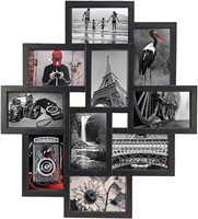 (N) 10 Opening 4x6 Black Collage Picture Frame Wal