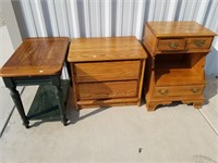 3 Various End Tables/Nightstands