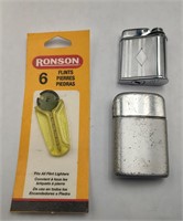 2 Vintage Ronson Lighter and Flints