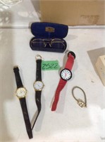 Vintage glasses and watches