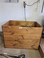 Wood Box  - approx 37" x 26" & 26" high & contents