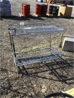 STAINLESS STEEL ROLLING CART W/ SHELVES