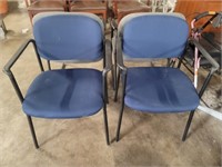 Blue Upholstered Guest Chairs