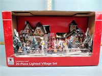 Canterbury Lane 20 piece lighted Village set in