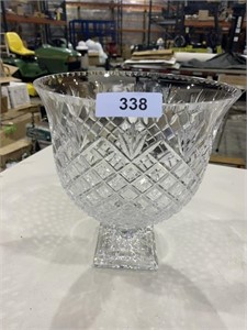 Cut Glass Crystal Vase, ~13 inches tall