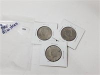 Three 1976 Bicentennial JFK Half $1 Dollars