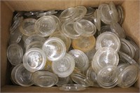 Large Box of Glass Canning Jar Lid Inserts