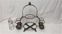 Vintage Metal Buffet Server w Removable Top