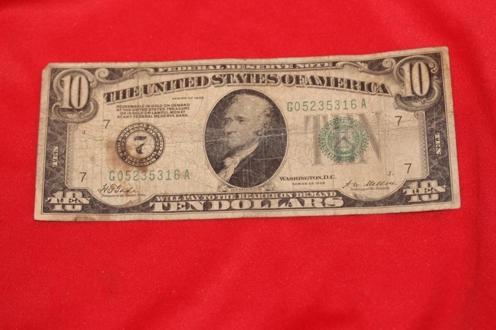 A 1928 $10.00 Note