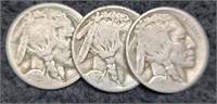 (3) Buffalo Nickels: 1926-D, 1927-D&S