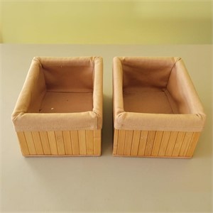 (2) Bamboo Storage Boxes 7½" x 10"