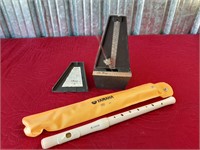 VINTAGE SETH THOMAS METRONOME & YAMAHA FLUTE