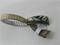Marked 12KT GF Sterling Southwest Watch Band