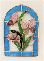 Vintage Butterfly Stained Glass / 3D Sun Catcher