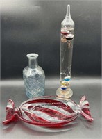 Galileo Thermometer, Glass Candy Dish & Jar