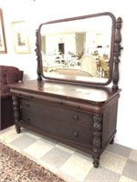 Large Mahogany Dresser with Mirror