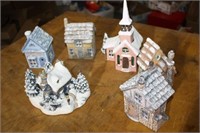 Collectable Vintage Village with Glitter Finish