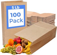 5lb Brown Paper Lunch Bags 100 Count