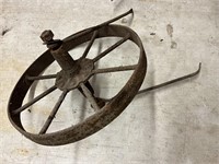 Old steel  barrel wheel