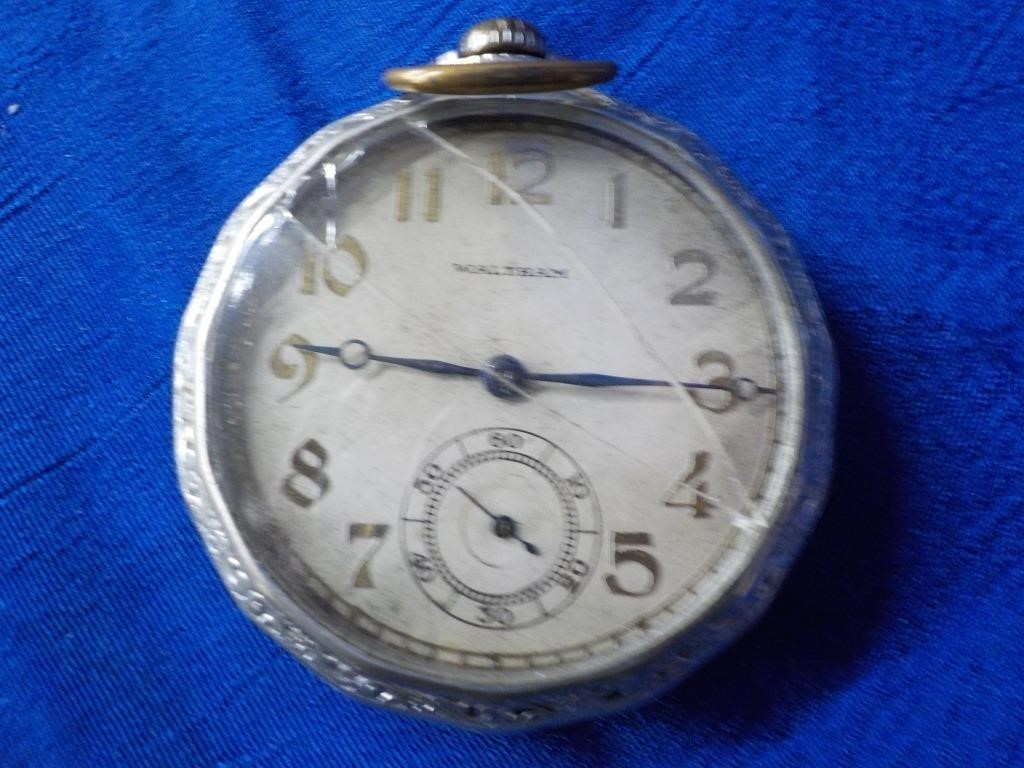 Waltham pocket watch cracked crystal could not