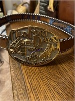 Old Fort Days Rodeo Buckle & Leather Belt