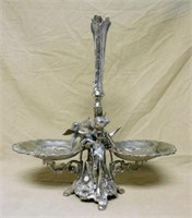 Art Nouveau Style Silver Plate Figural Epergne.
