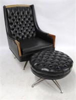 Mid Century Kroehler Avant Leather Chair & Ottoman