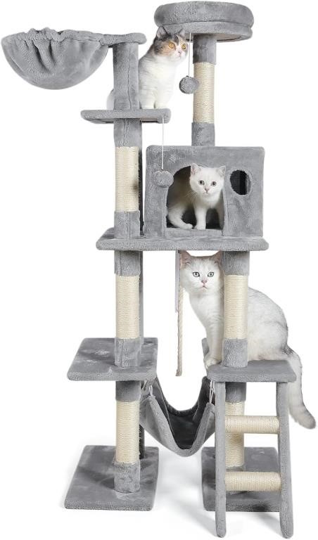 61” Cat Tower for Indoor Cats - BROWN