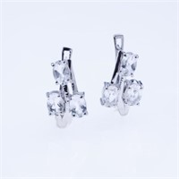 3-Stone Design Danburite Earrings
