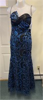 Black/ Blue Cindy Dress Style #1220 Sz XS