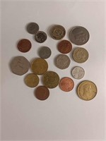 LOT OF FOREIGN COINS AND MISCELLANEOUS