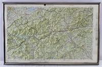Framed Appalachian Raised Relief Map