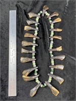Buffalo Tooth Trade Bead Necklace